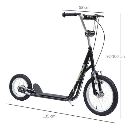 Kids Scooter, Teen Kick Scooter with Rubber Wheels, 16" Front Wheel, Height Adjustable Handlebar, Dual Brakes, Kick Stand