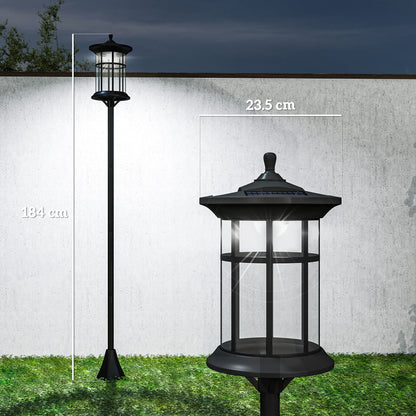 Set of Two 1.8m Traditional Style Solar Lamp Posts - Black
