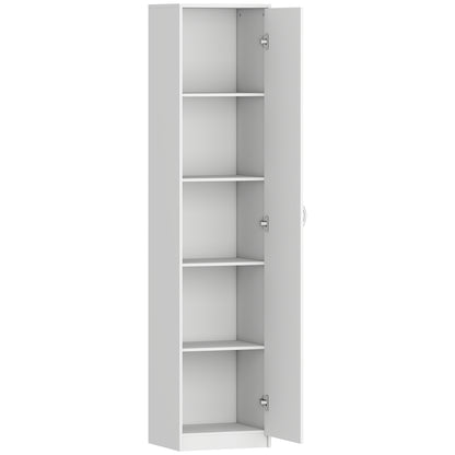 180cm Tall Kitchen Cupboard, Freestanding 5-Tier Pantry Storage Cabinet with Adjustable Shelf, White