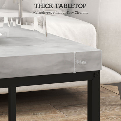 Coffee Table Set of 2, Nest of Tables with 3.5cm Thick Tabletop, Grey