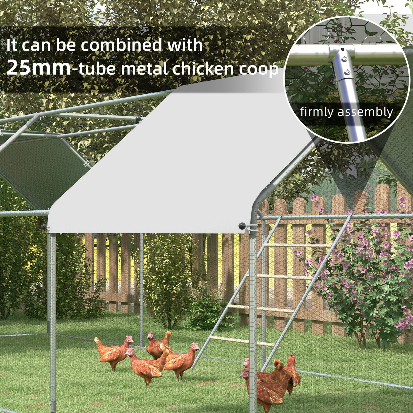 Chicken Perch for Coop, Wooden and Galvanised Steel Roosting Bar Jungle Gym, Chicken Roosting Ladder for Backyard Farm