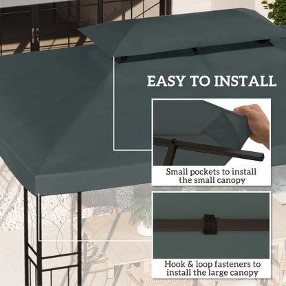 Gazebo Roof Replacement, for 3 x 4m Frames - Grey