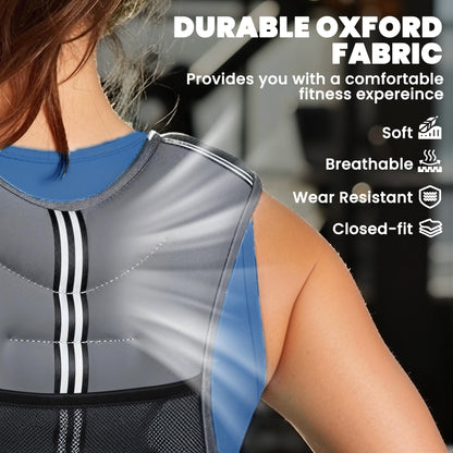 5KG Weighted Vest, Running Weight Vest with Adjustable Strap, Convenient Pocket and Reflective Strips for Men and Women