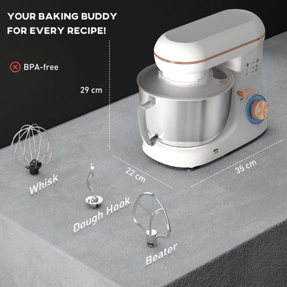 1300W Kitchen Stand Mixer, with Accessories - White
