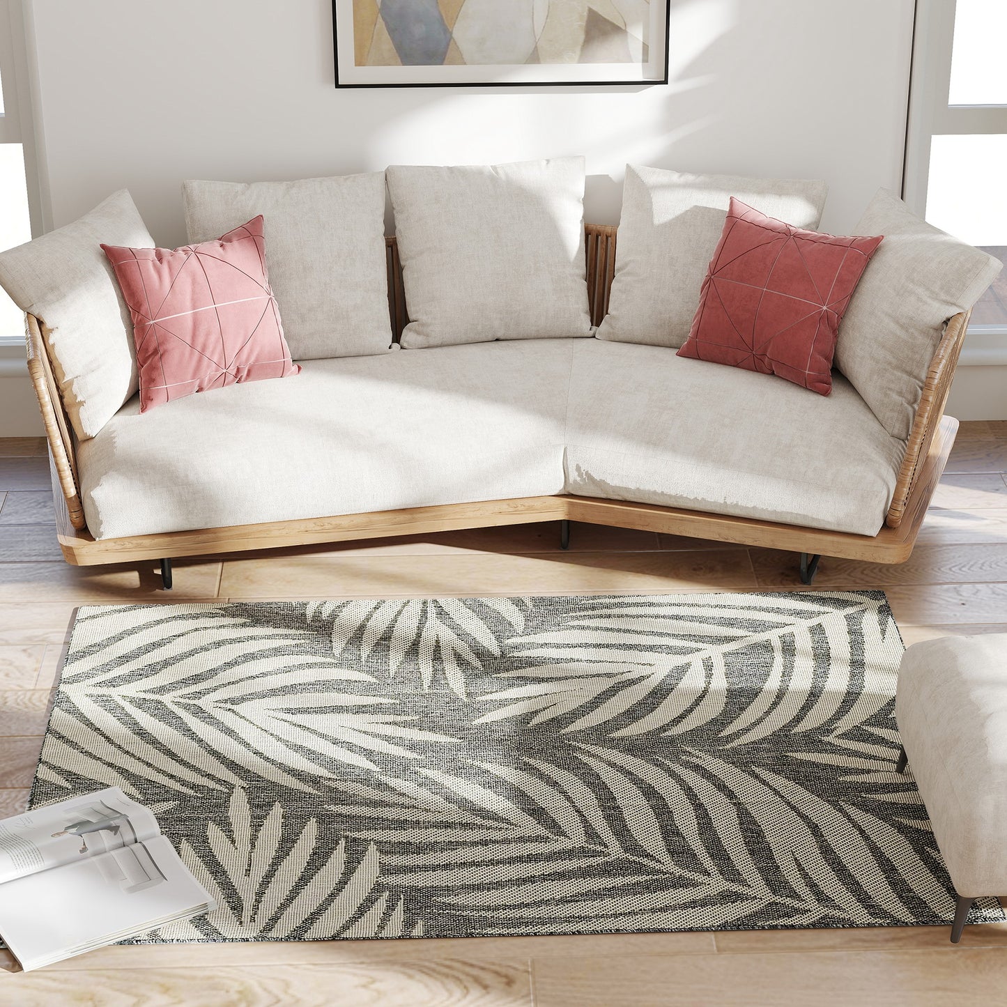 UV Resistant Indoor & Outdoor Area Rug, Easy-Cleaning Machine Washable Rug for Patio, Garden, Kitchen