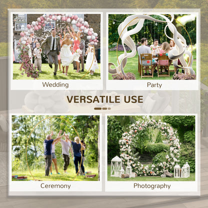280cm Gold Backdrop Stand, Round Metal Wedding Arch for Birthday Party, Bridal Shower, Graduation, Ceremony
