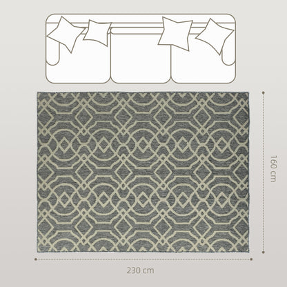 UV Resistant Indoor & Outdoor Area Rug, Easy-Cleaning Machine Washable Rug with Geometric Pattern for Patio, Garden, Kitchen