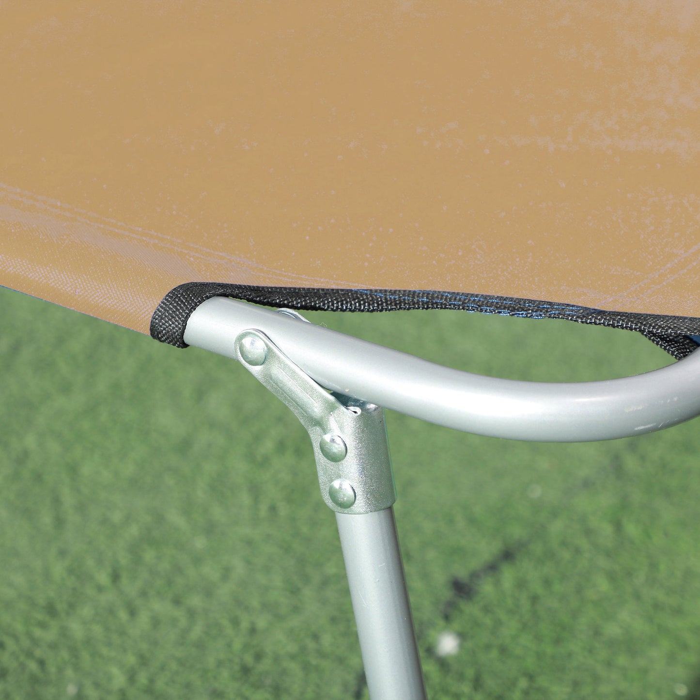 Sun Lounger, with Adjustable Face Canopy - Brown