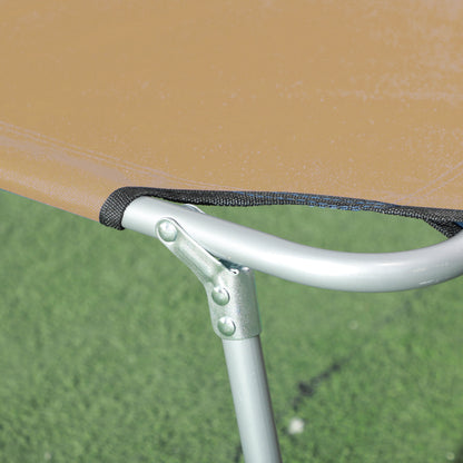 Sun Lounger, with Adjustable Face Canopy - Brown