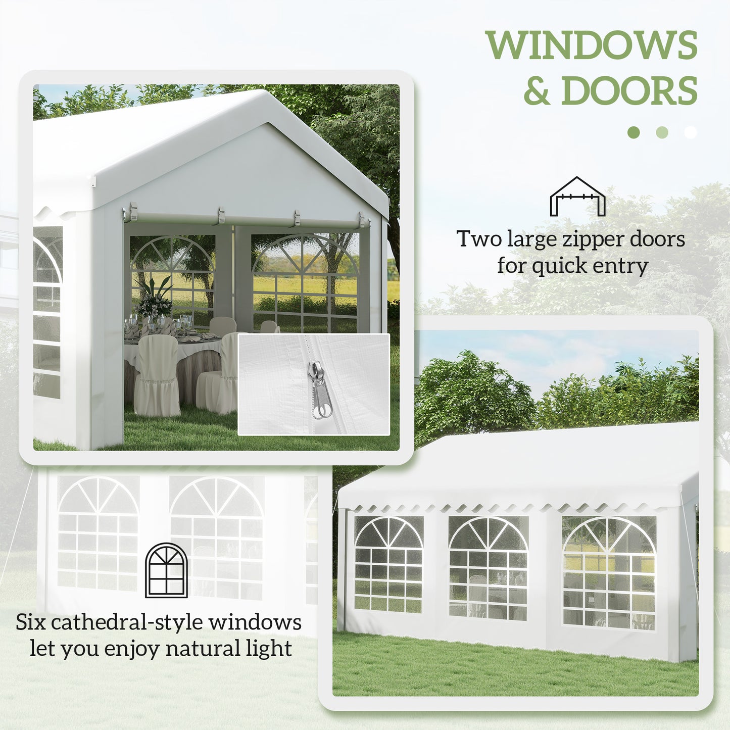 6m x 4m Heavy Duty Garden Gazebo for Parties, Wedding and Events, White