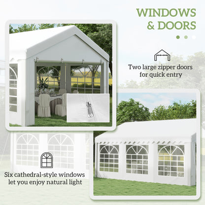 6m x 4m Heavy Duty Garden Gazebo for Parties, Wedding and Events, White