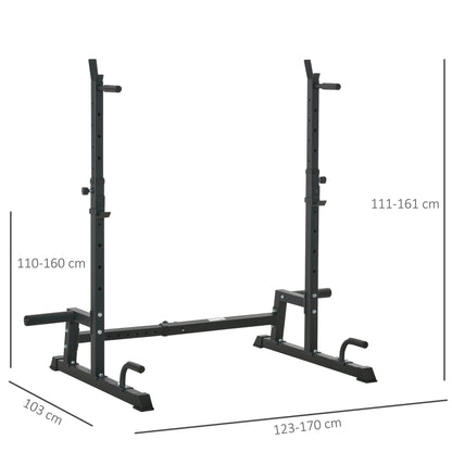 Multifunction Barbell Squat Rack Stand Heavy-Duty Strength Training Dumbbell Rack Adjustable Height Weight Lifting Bench Pres