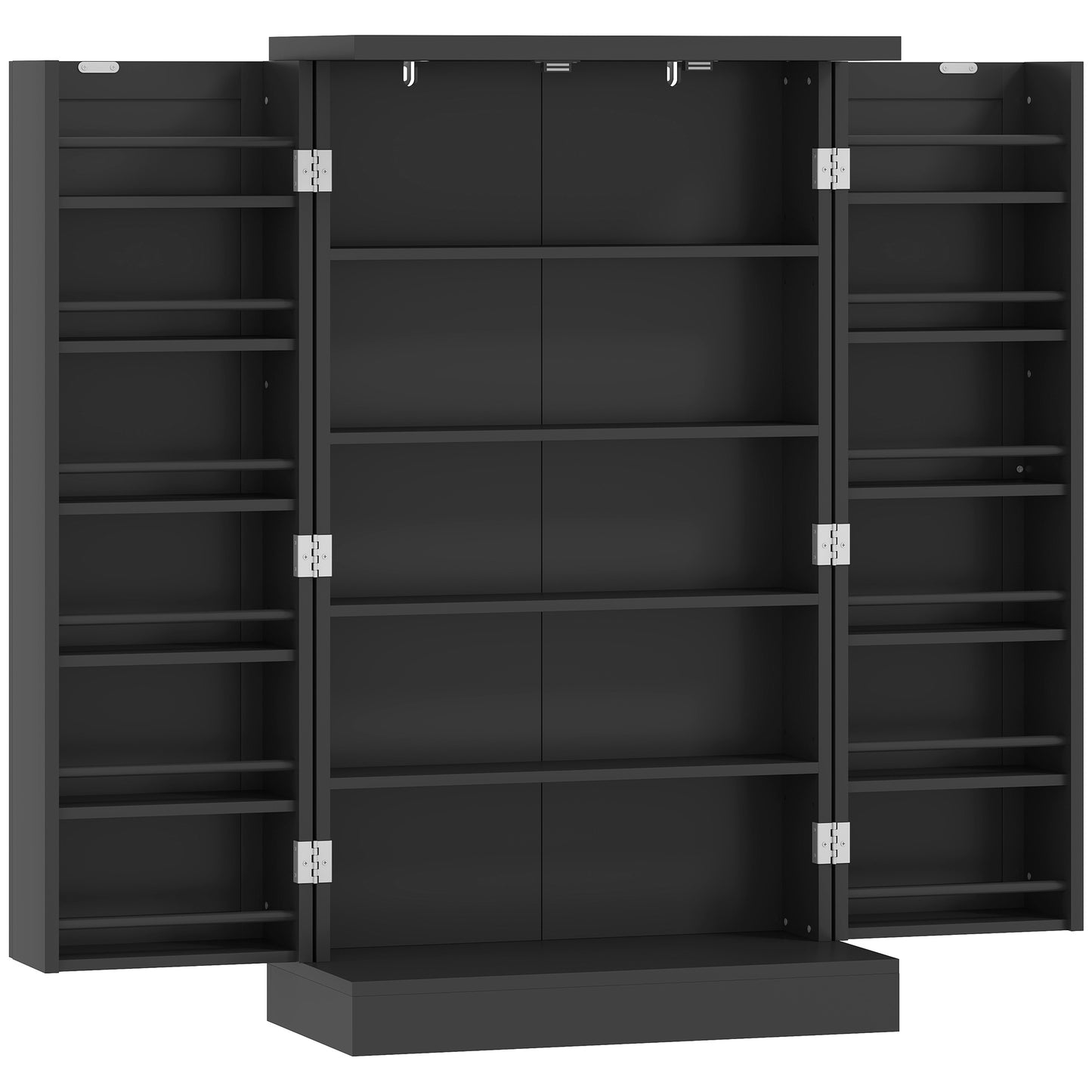 Kitchen Cupboard, Freestanding Multi-Storage Kitchen Pantry Cabinet with Adjustable Shelves, Black