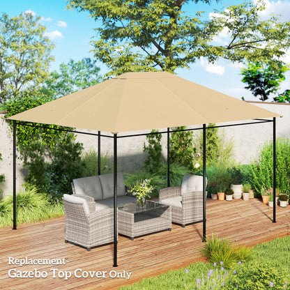 3 x 4m Gazebo Canopy Replacement Cover, Gazebo Roof Replacement (TOP COVER ONLY), Khaki