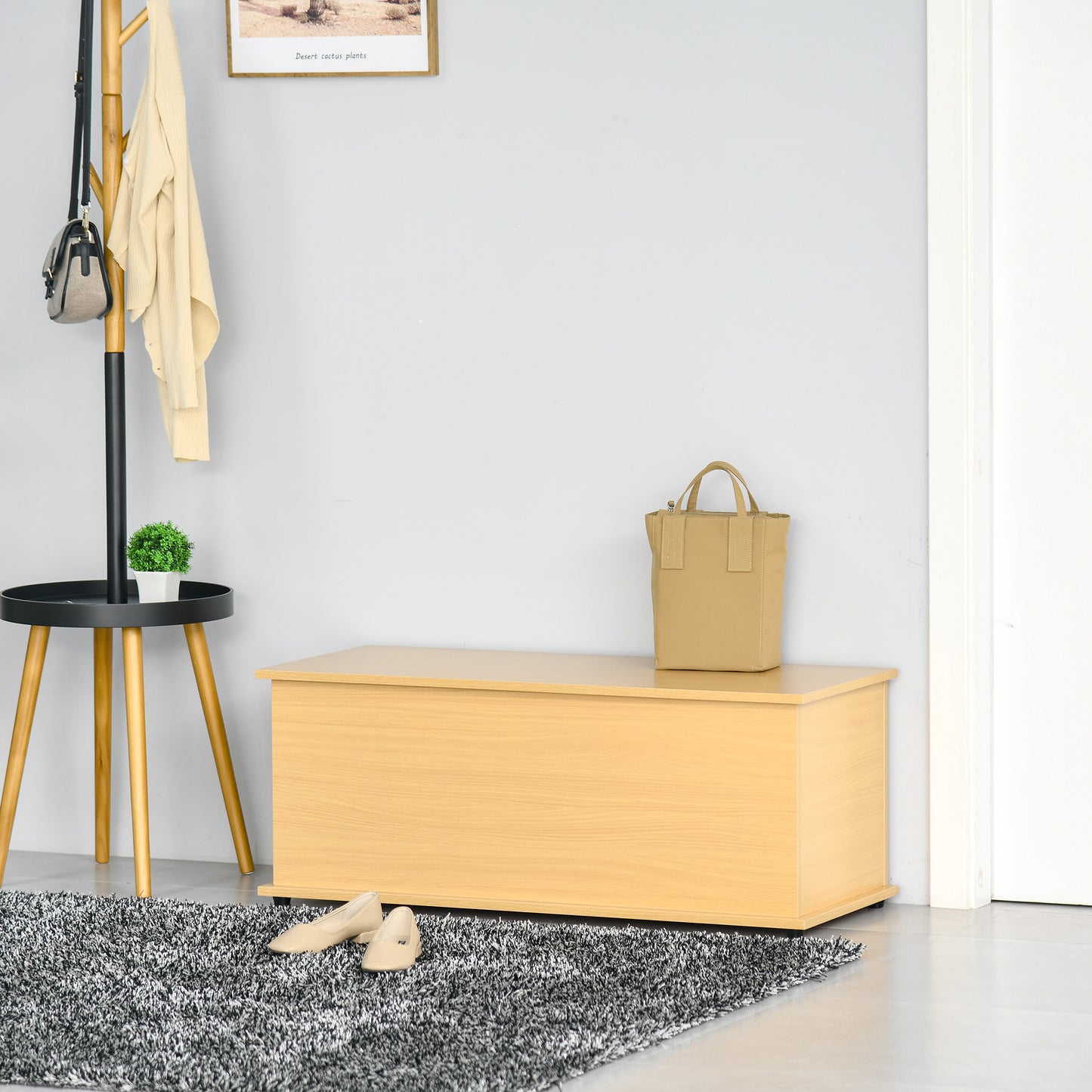 Storage Chest, Large 113L Blanket Box, Shoe Bench with Safety Hinged Lid, Storage Trunk, Bed End Bench for Bedroom, Hallway