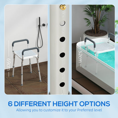 57-69cm Aluminium Frame Bath Seat - Light Blue