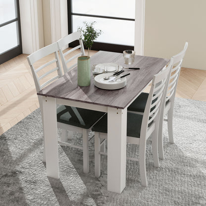 Dining Table for 4-6 People, Kitchen Table with Wood Effect for Dining Room, Grey