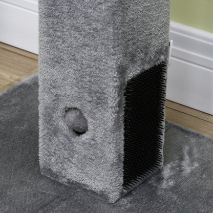 Cat Tree Scratching Post for Indoor Cats 79cm Jute Scratcher Climber w/ Carpet Base Dangling Toy – Grey