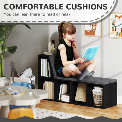 2 Tier Modern Bookcase Bookshelf with Removable Cushions for Living Room