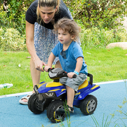 Baby Quad Bike Kids Ride On Car Goodyear Licensed Walker Foot To Floor Slider NO POWER w/ Lights Horn Storage Blue for 18-36