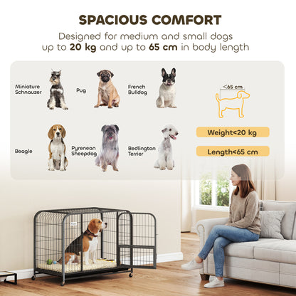 Heavy Duty Dog Crate,93 x 58 x 76 cm, Large Dog Cage for Small to Medium Breeds