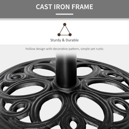 11.5 kg Cast Metal Round Patio Umbrella Base Stand, Umbrella Holder for Outdoor, Patio, Garden, Black