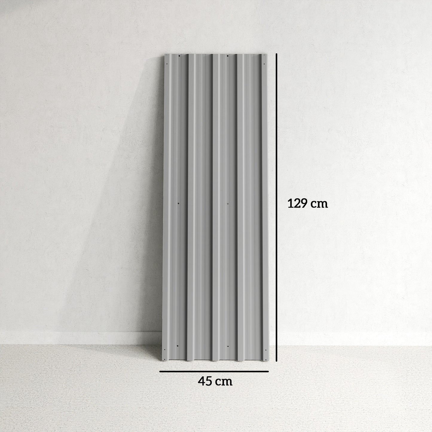 Set of 12 Corrugated Steel Roof Sheet Panels - Light Grey