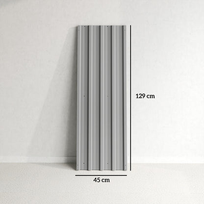 Set of 12 Corrugated Steel Roof Sheet Panels - Light Grey