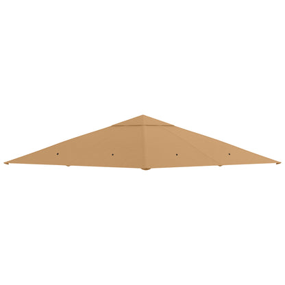 3 x 3 m Gazebo Canopy Replacement Cover, Garden Gazebo Roof Replacement with Drain Holes, TOP COVER ONLY, Beige