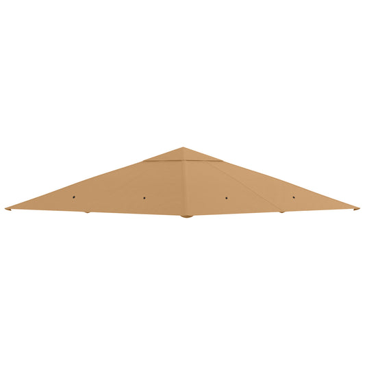 3 x 3 m Gazebo Canopy Replacement Cover, Garden Gazebo Roof Replacement with Drain Holes, TOP COVER ONLY, Beige