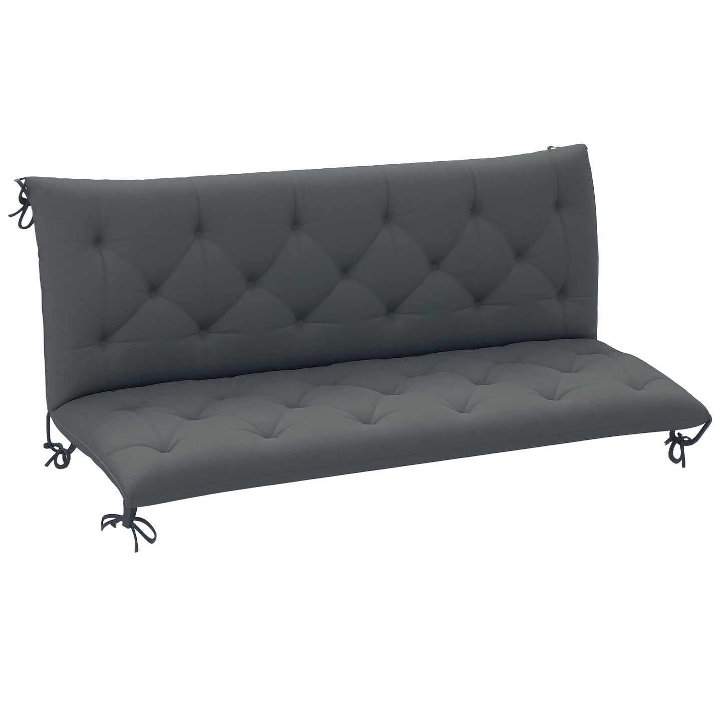 3 Seater Bench Pad, Garden Swing Chair Cushion with Back and Ties