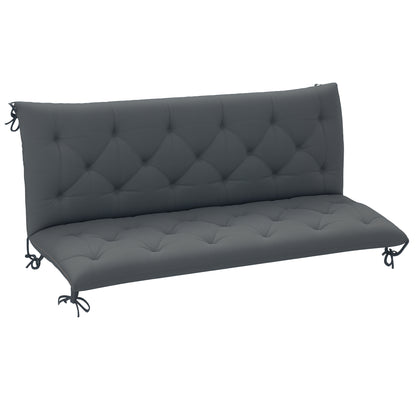 3 Seater Bench Pad, Garden Swing Chair Cushion with Back and Ties