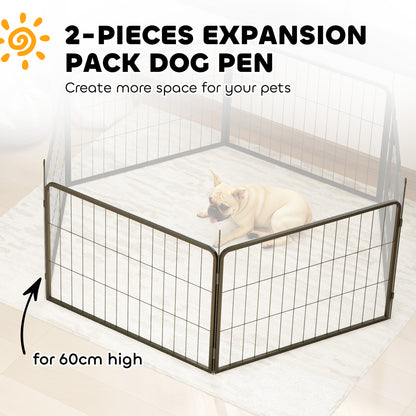 2 Piece Dog Pen Expansion Pack for 60cm High Pet Playpen with 3 Stakes, for Small Dogs