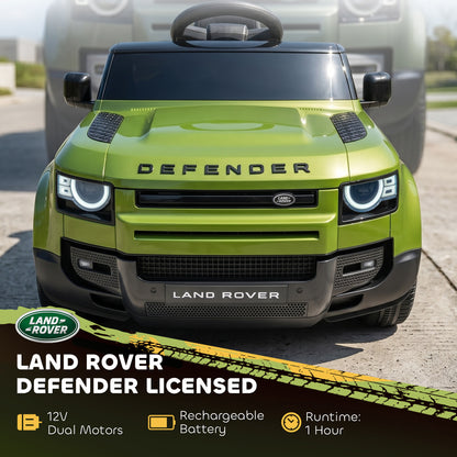 Land Rover Licensed 12V Kids Ride on Car with Remote, Suspension, Slow Start, 3 Speeds, Lights, Music, Horn, Green