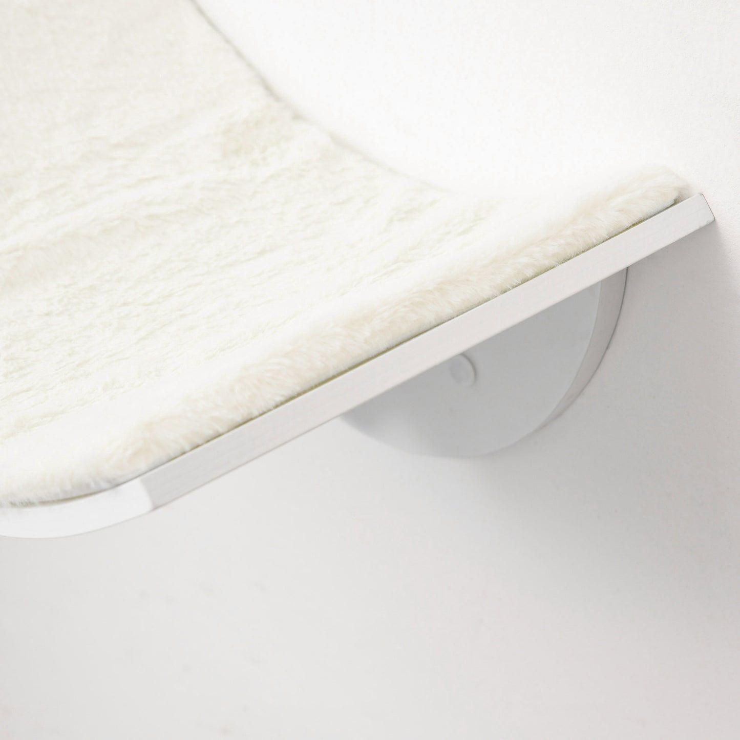 Wood Cat Shelves, Wall-Mounted Cat Shelter, Curved Kitten Bed Perch Climber Furniture 41 x 28 x 21cm White