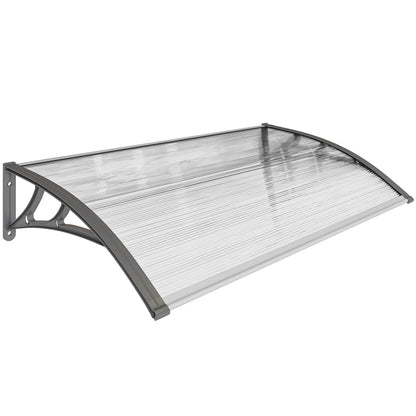 Front Door Canopy, Outdoor Awning, Rain Shelter, 110 x 60cm, Grey