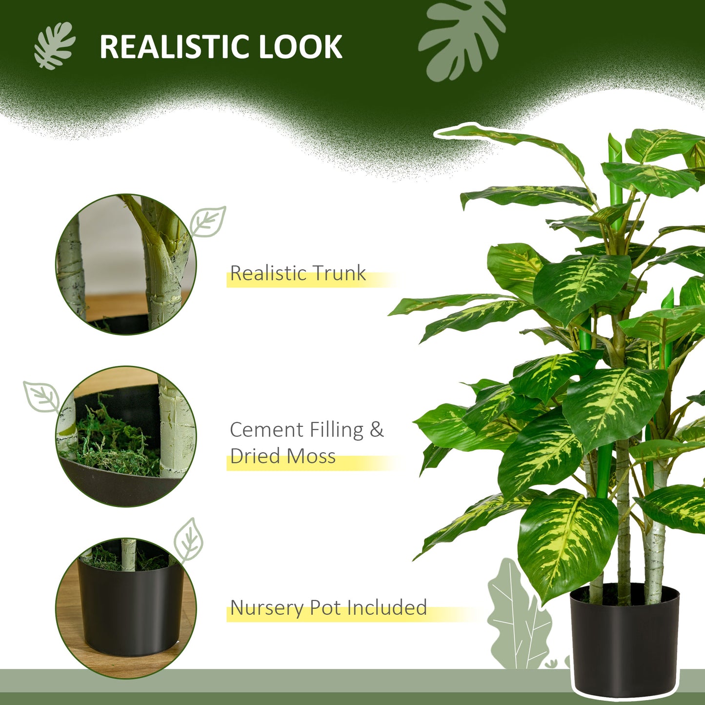 Faux Rose Plants, with Pots