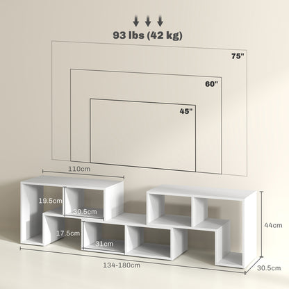 Three-Block Modular TV Stand - White Wood-Effect