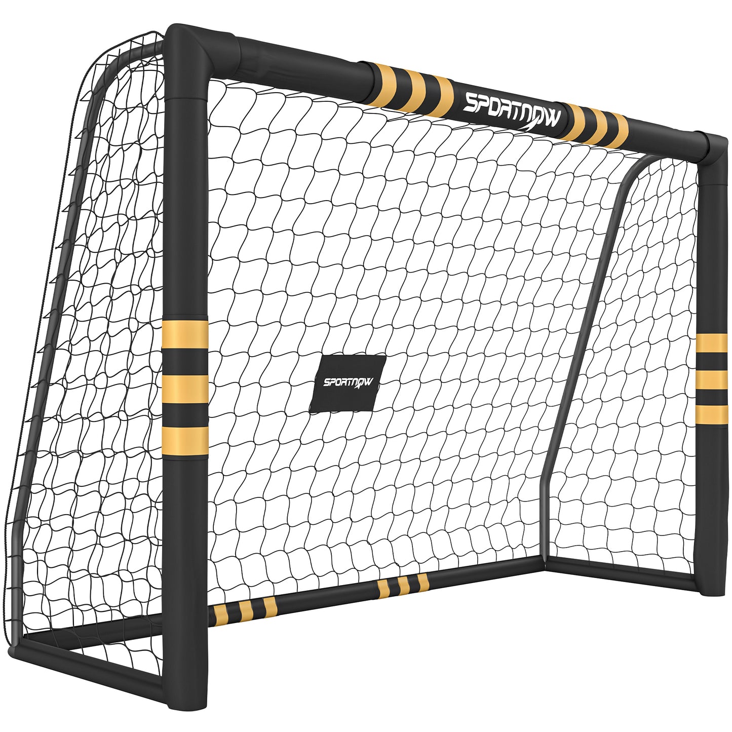 Football Goal, 8 x 5ft Portable Football Net with EPE Foam Padding, PVC Tube Covers Ground Stakes and Metal Frame