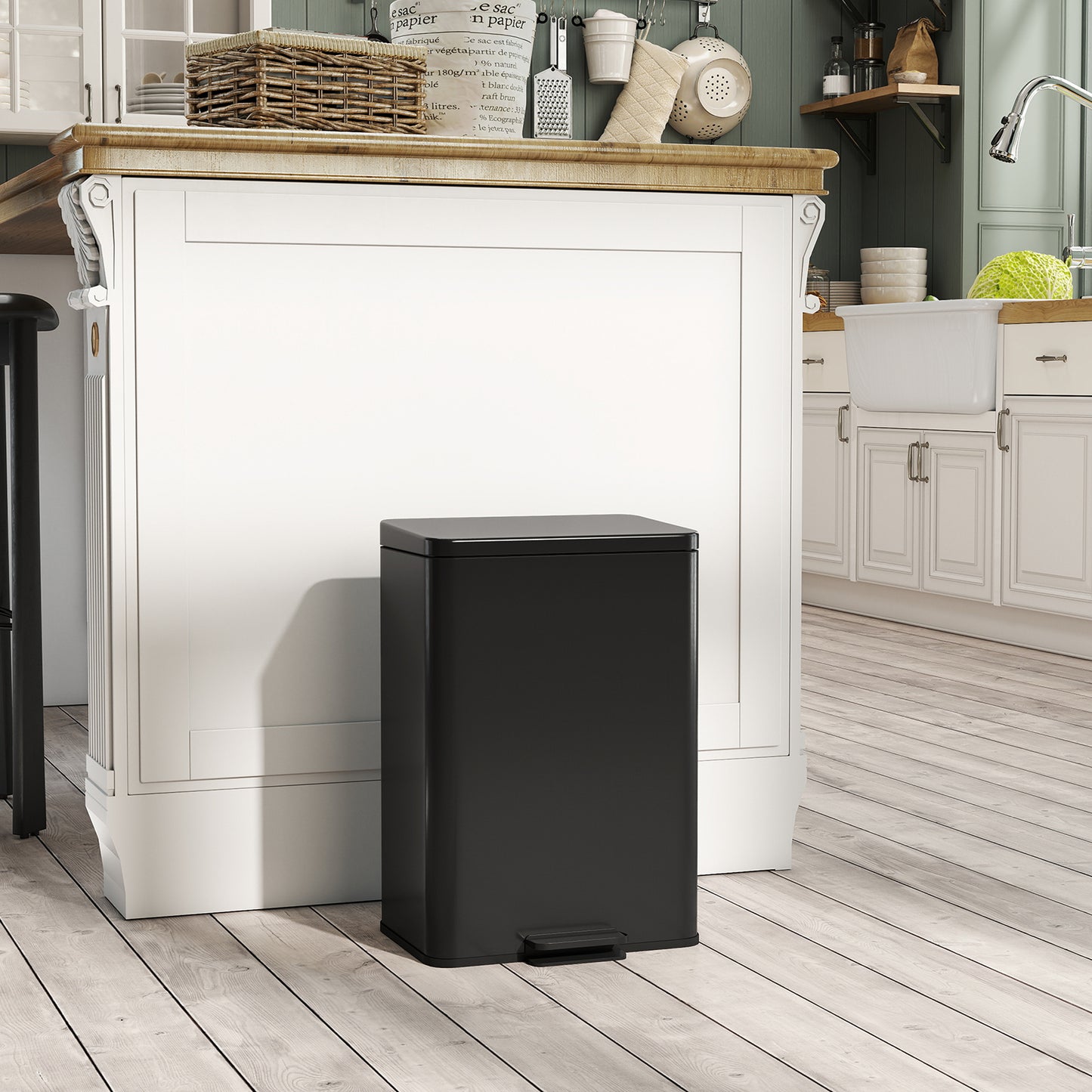 20L Kitchen Bin with Soft-Close Lid and Stay-Open Function