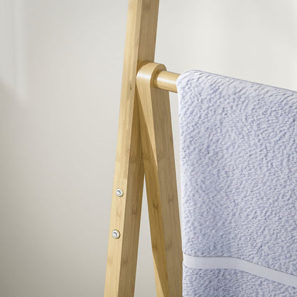 Three-Shelf Bamboo Storage Unit, with Towel Racks - Natural Finish