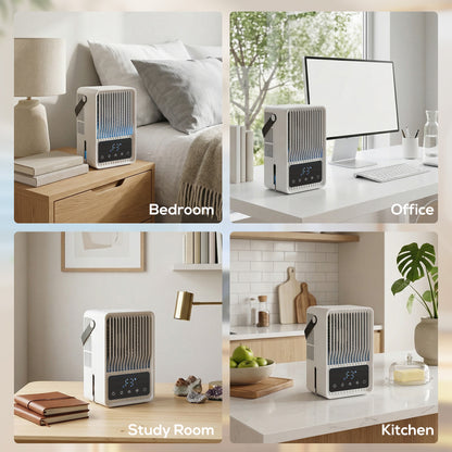 Portable Air Conditioner, 4-in-1 Mini Air Cooler with 3 Wind Speed, 2 Mist Mode, 7 Colour RGB Light, Black and White