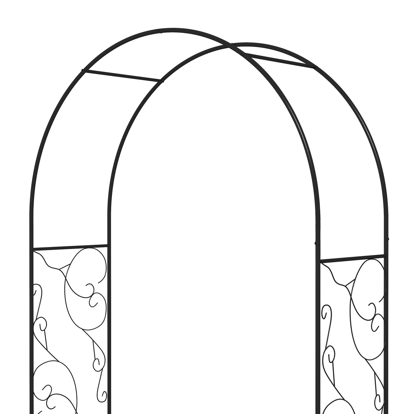 Outdoor Garden Arch with Double Gates, Metal Garden Arbor for Climbing Plants, Roses, Vines, Wedding Arch for Outdoor