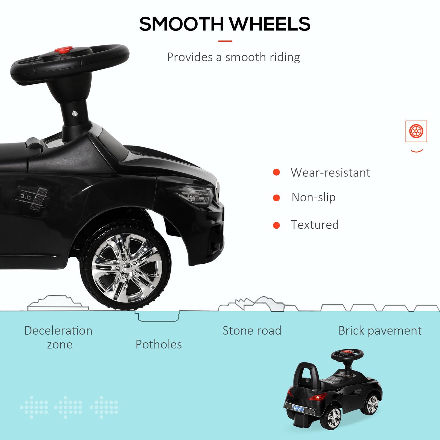 Ride on Car Baby Toddler Walker Foot to Floor Sliding Car Slider, Black