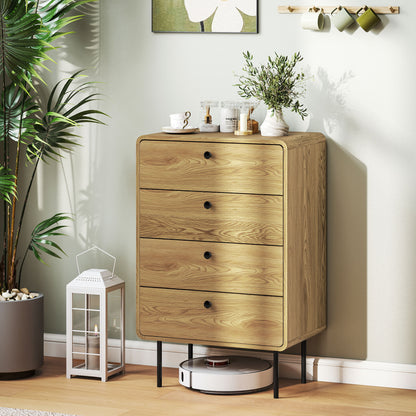 Modern Chest of Drawers with 4 Drawers - Oak