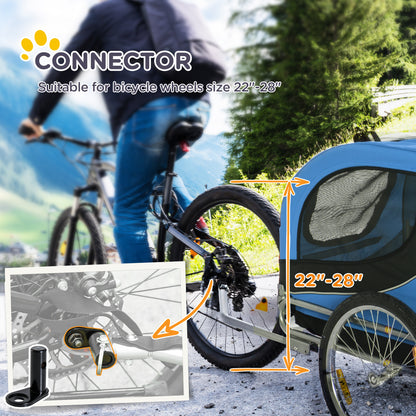 Steel Dog Bike Trailer Pet Cart Carrier for Bicycle Kit Weather Resistant w/ Hitch Coupler Travel Black and Blue