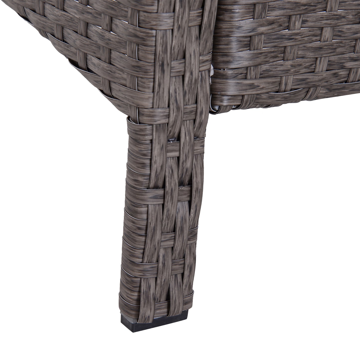 2-Seater Rattan Furniture Set, Steel Frame-Grey