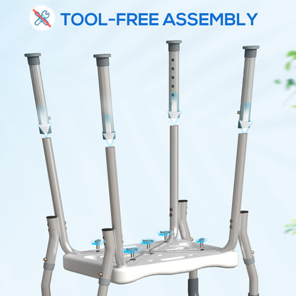 57-69cm Aluminium Frame Bath Seat - Light Blue