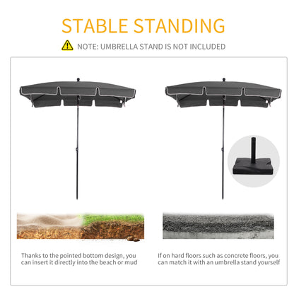 Garden Parasol Umbrella, Outdoor Market Table Umbrella with Ruffles & Aluminium Pole
