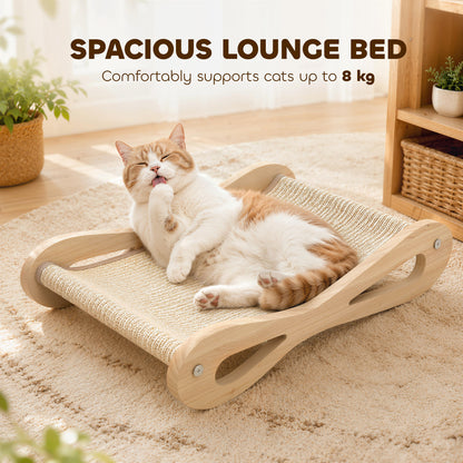 2 in 1 Sisal Cat Scratcher Bed Cat Scratching Board and Lounger 60 x 35 x 13 cm Cream White